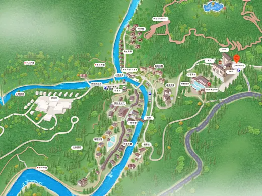 福田结合景区手绘地图智慧导览和720全景技术，可以让景区更加“动”起来，为游客提供更加身临其境的导览体验。